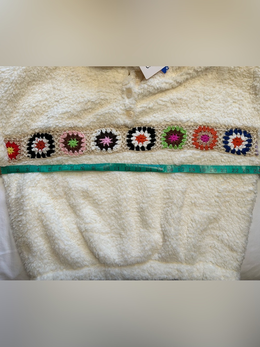 NWT - Cider Fleece Floral Crochet Hoodie - Picture 11 of 12